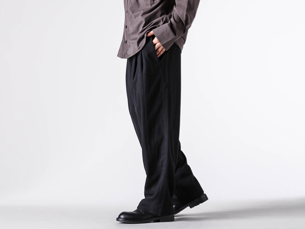 ZIGGY CHEN(ジギーチェン) - 25-26AW - パンツ - Front Pleat Trousers （Black） - 0M2530502 4-006