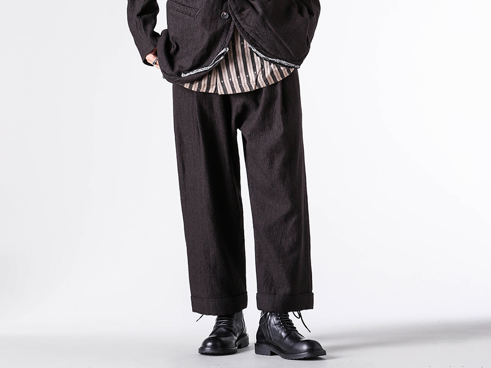 ZIGGY CHEN(ジギーチェン) - 25-26AW - パンツ - Straight Leg Drop Crotch Trousers （Black） - 0M2530507 4-007