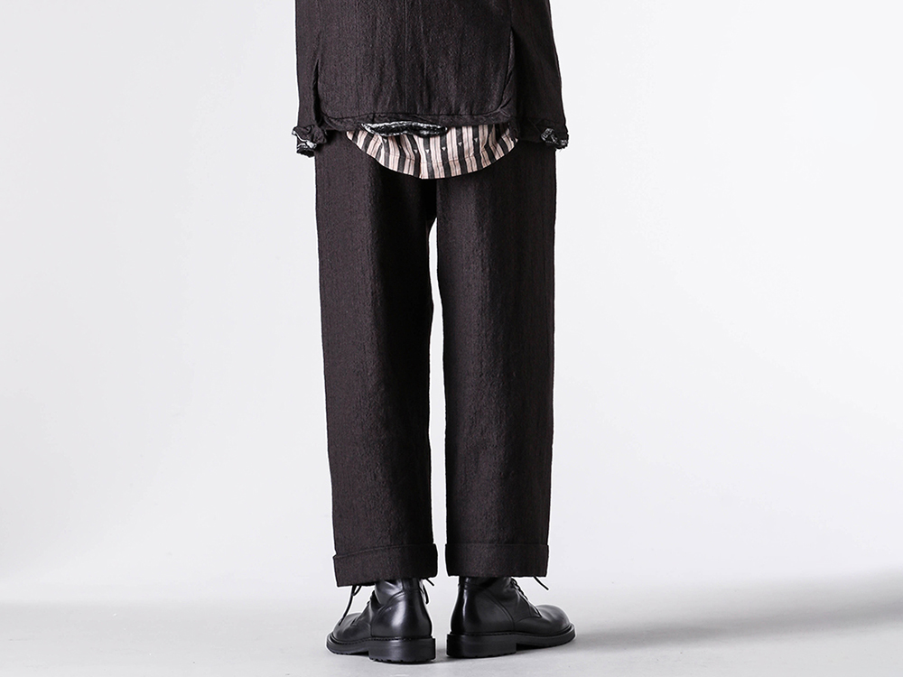 ZIGGY CHEN(ジギーチェン) - 25-26AW - パンツ - Straight Leg Drop Crotch Trousers （Black） - 0M2530507 4-008