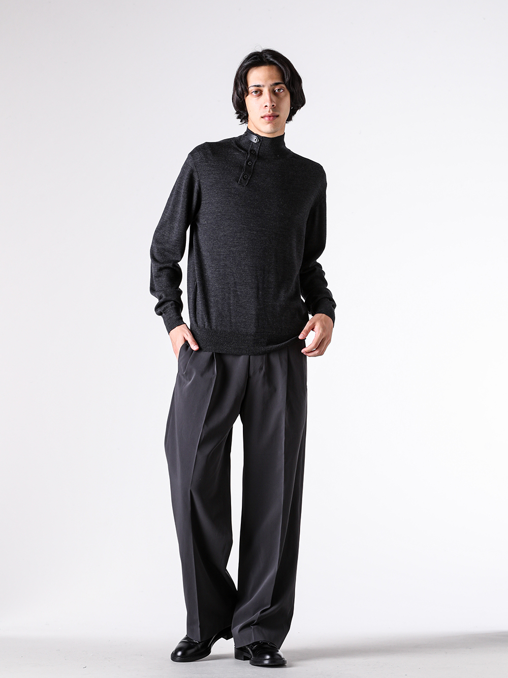 IRENISA - 25AW Styling - IRENISA 25-26AW New Arrivals - IH-25FW-K021 Wool High-Neck Knit Pullover 1-006