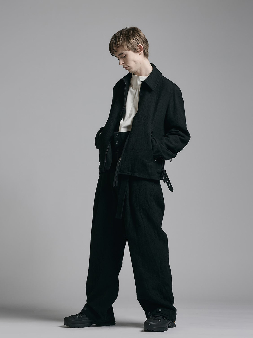 The Viridi-anne - 25-26AW - Jackets and Blousons - Embroidered Wool Twill Zip-Up Blouson （BLACK） - VI-3897-06 1-006