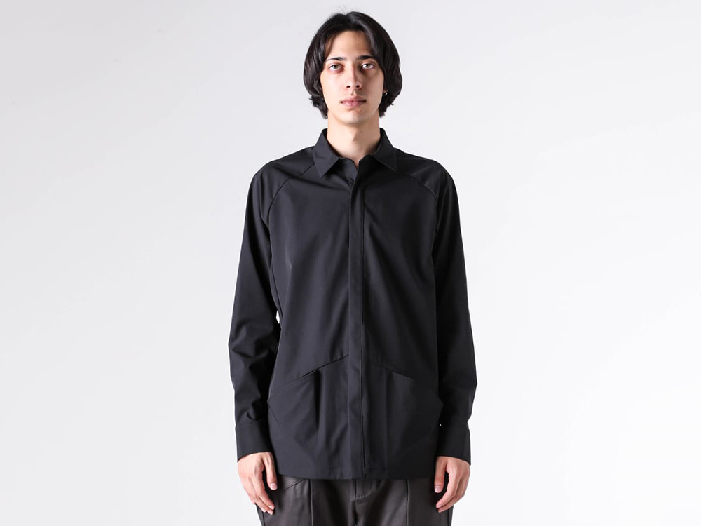 RIPVANWINKLE - 25AW スタイリング - トラックジャケットとアノラックシャツが見せる曲線美 - RB-701 Anorak Jersey Shirt 1-006