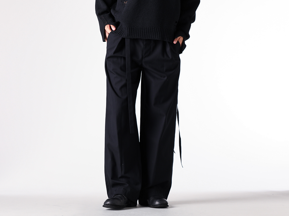 Ann Demeulemeester(アンドゥムルメステール) - 25-26AW  - 下半身 - NORULF WORKWEAR HIGH COMFORT TROUSERS (2520-M-TR28-FA431-099) - Back Zip Boots Single Sole Wide Model (988X) 2-001