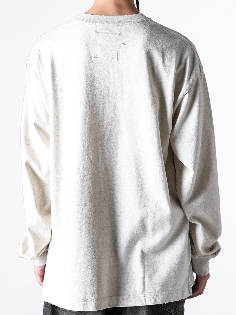 Maison MIHARA YASUHIRO - 25AW styling - Half-Zip Hoodie with Bleach Processing for an Aged Look - J15LT751 - Embellished Distressed Long Sleeves Tee 1-006