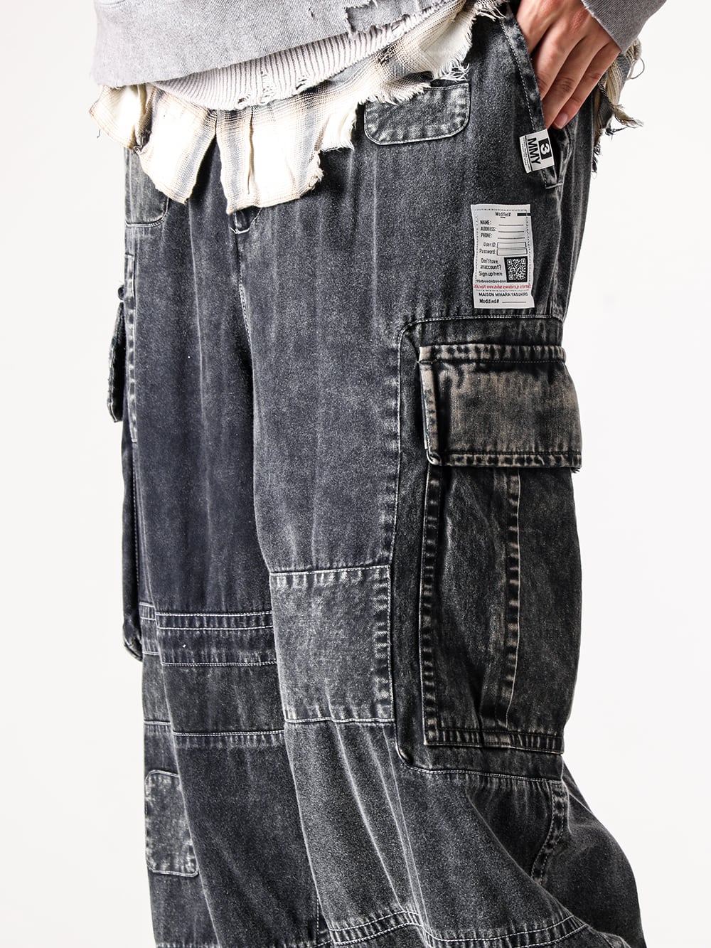 Maison MIHARA YASUHIRO - 25AW  - French military-inspired cargo pants - J15PT173 - Repair Cargo Trousers - S14FW710 - THAMES / Suede Interlace Shoes 2-004