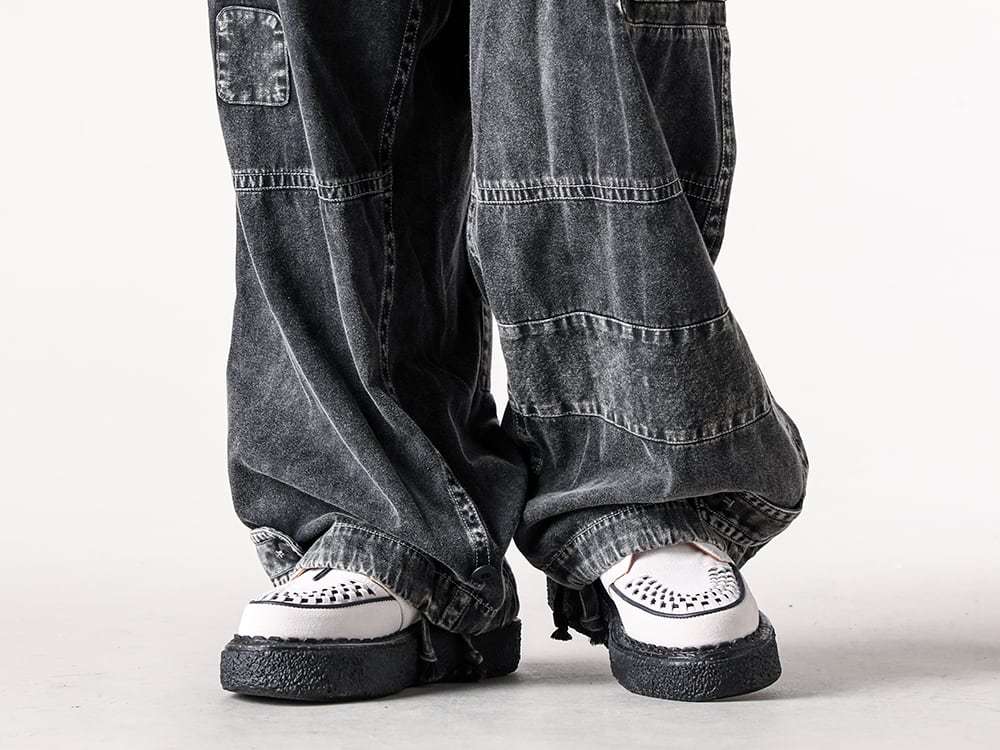 Maison MIHARA YASUHIRO - 25AW  - French military-inspired cargo pants - J15PT173 - Repair Cargo Trousers - S14FW710 - THAMES / Suede Interlace Shoes 2-005