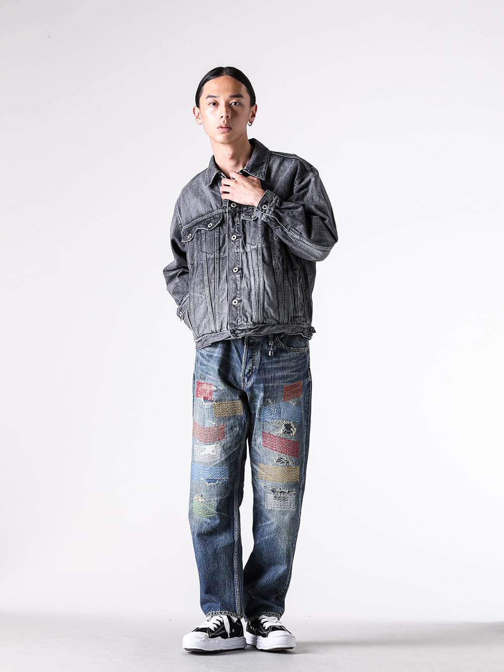 FDMTL - 25AW - コーディネート全体の写真一覧 - FA25JK33U-BK - THIRD THIRD JACKET 3YR WASH - TSDM25SM007 - x SAKAMOTO DAYS Short Sleeve T-Shirt (OSARAGI) - FA25MG129 - CLASSIC FIT DENIM CS129 - A05FW702 - HANK original sole canvas Low-Top sneaker 3-001