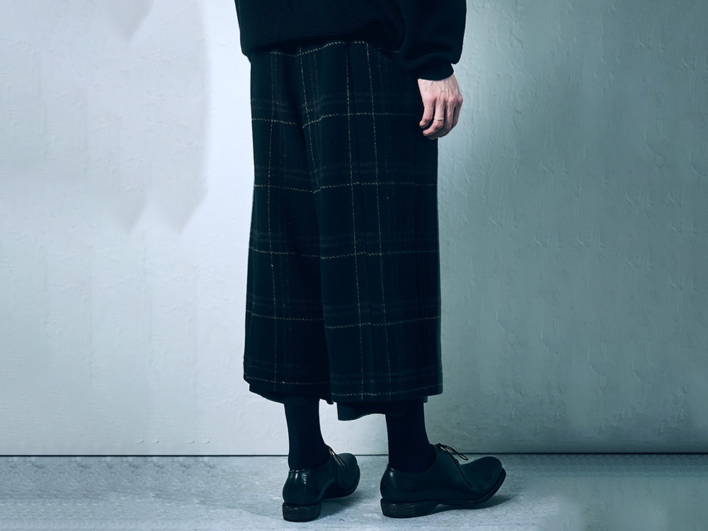 CROMAGNON - 25-26AW - Pants - Cropped Pants Shetland Wool Check （BLACK CHECK） / CP-BSWCP 4-005