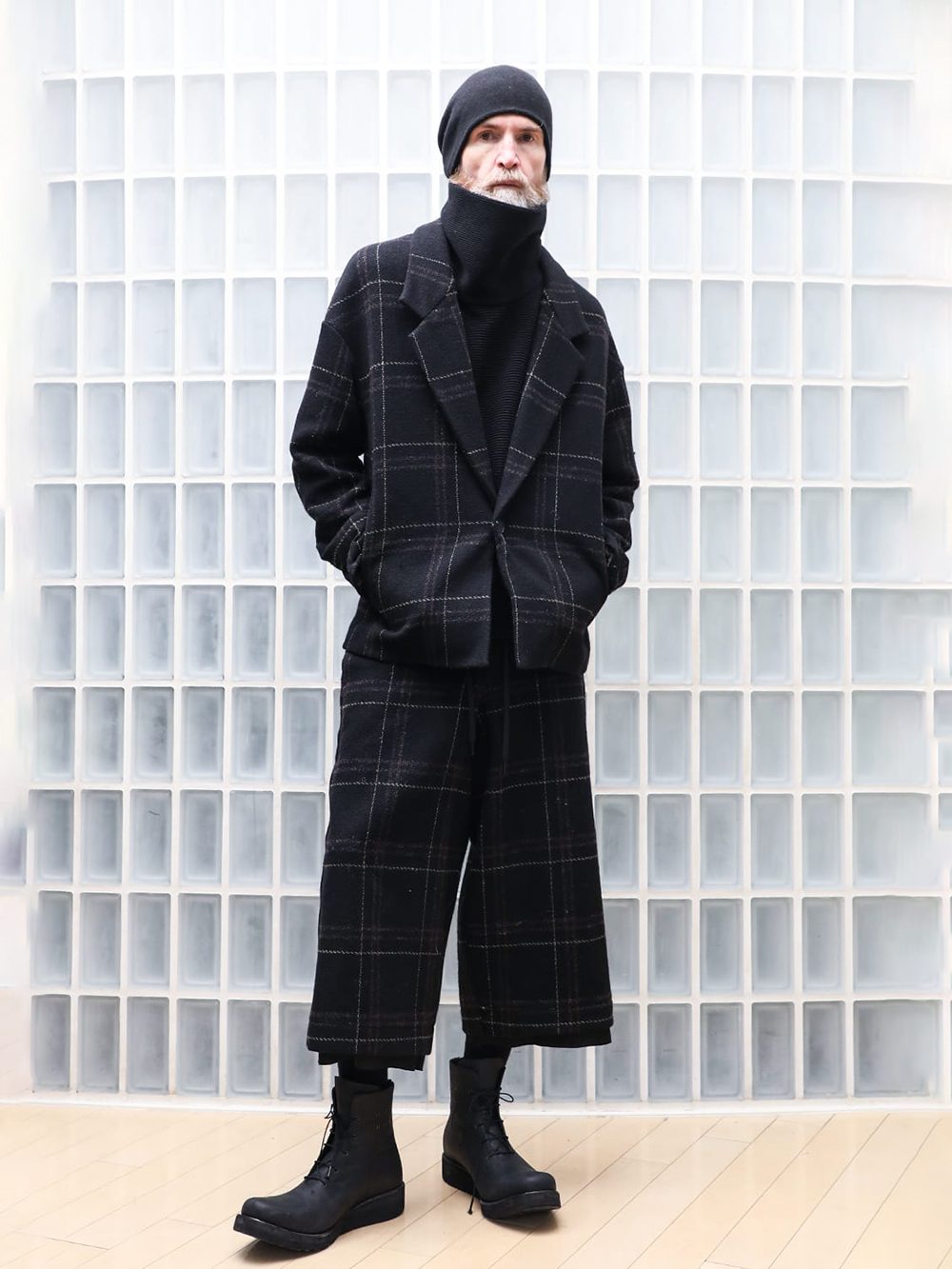 CROMAGNON - 25-26AW - Pants - Cropped Pants Shetland Wool Check （BLACK CHECK） / CP-BSWCP 4-006