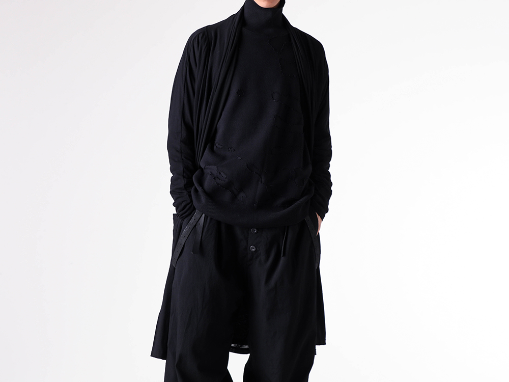 nude:masahiko maruyama - 25-26AW - Cardigan and knit - LAYERED LONG CARDIGAN （Black） / NU-1858 3-001