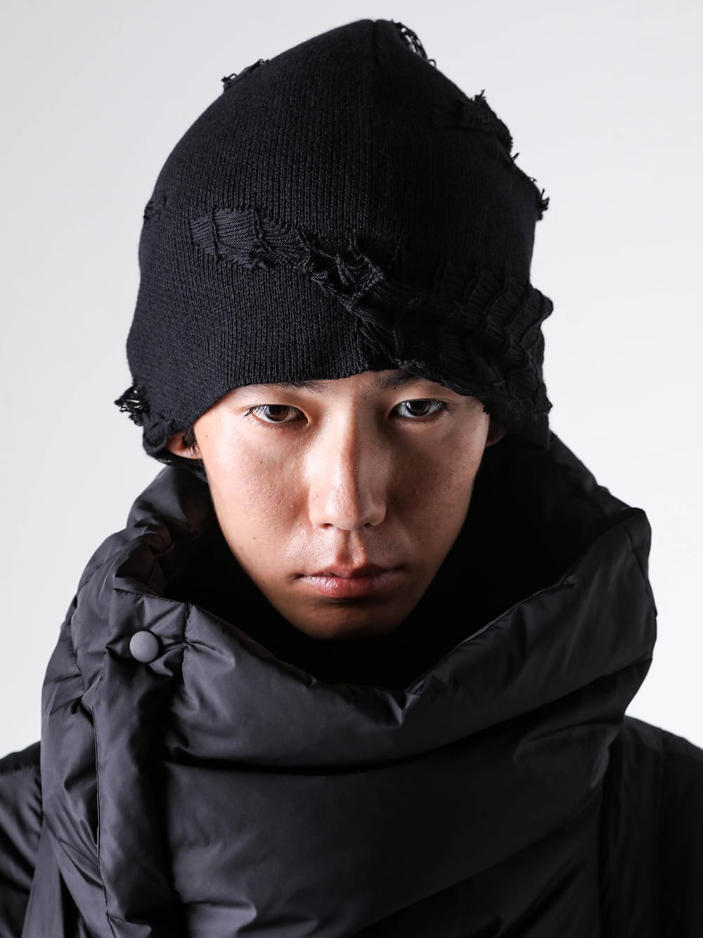 nude:masahiko maruyama - 25-26AW - Accessories - 7GG DAMAGE KNIT CAP （Black） / NU-1869 6-003