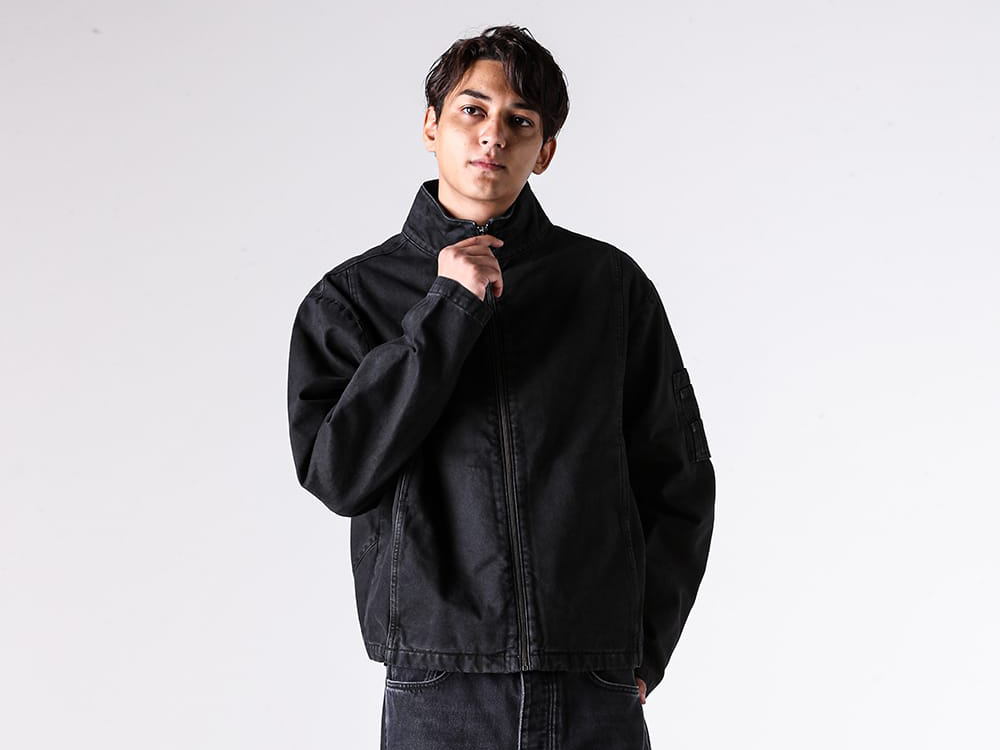 NO MAINTENANCE - 25-26AW - Jacket - HIGH COLLAR CANVAS JACKET （BLACK） / NM-0099-BL 1-009
