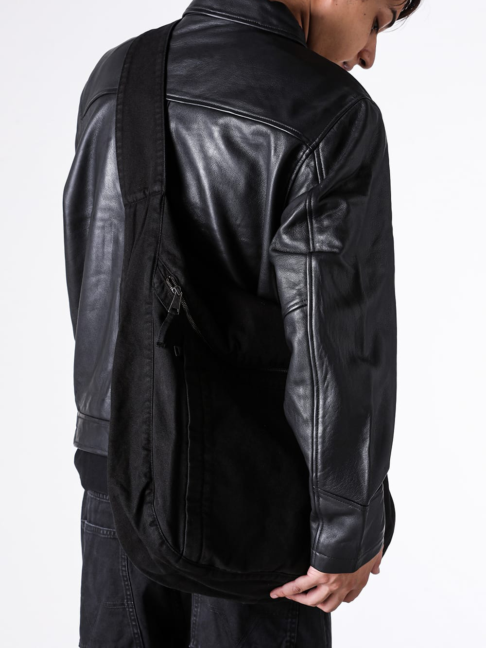 NO MAINTENANCE - 25-26AW - Bag - WASHED CANVAS SLING BAG （WASHED BLACK） / NM-0116-WB 3-002