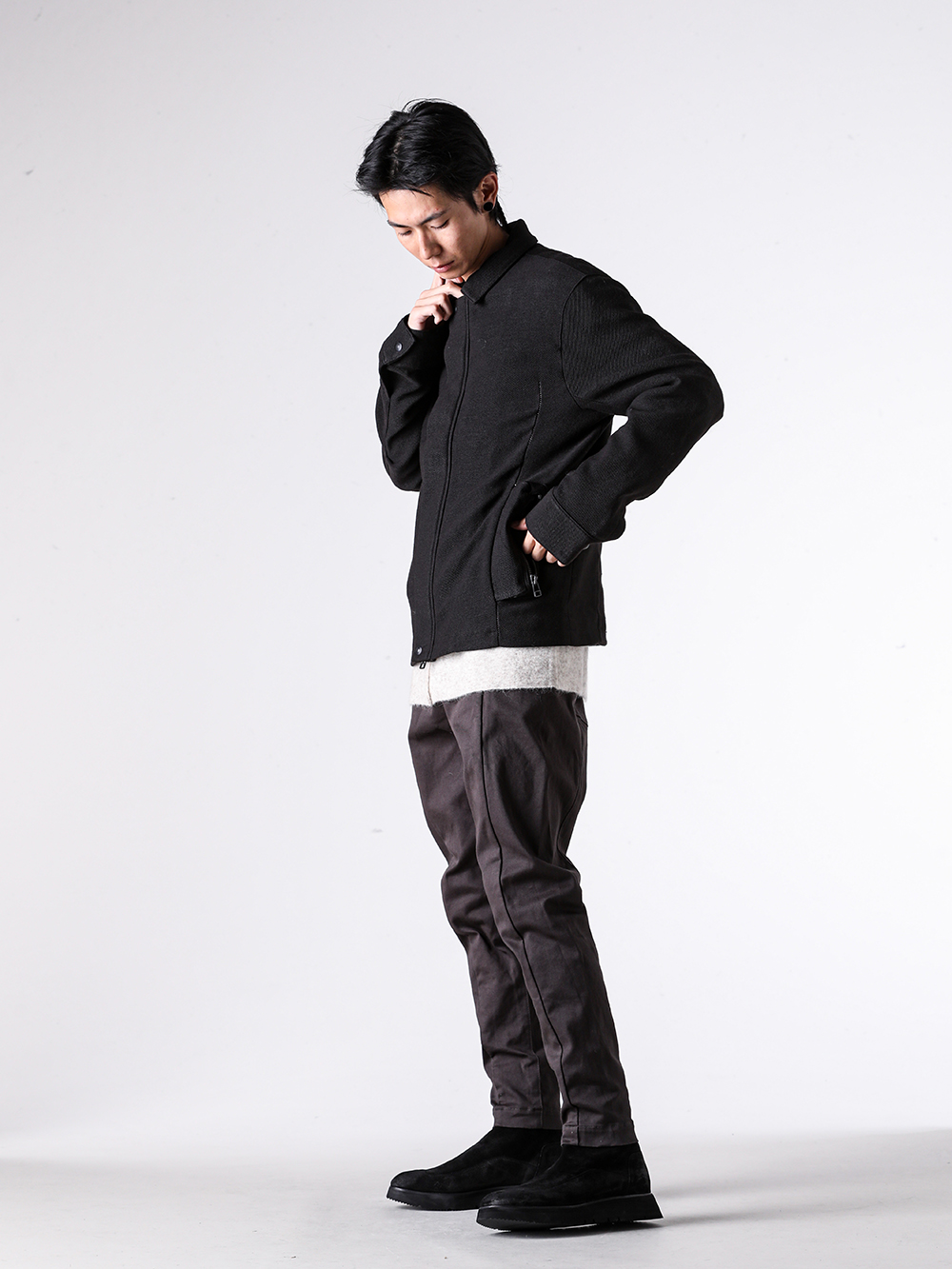 RIPVANWINKLE - 25AW - 見出し3 - RB-721 Mohair Dolman Jersey - RB-702 Jodhpur Pants - RB-715 Back Zip Boots 3-003