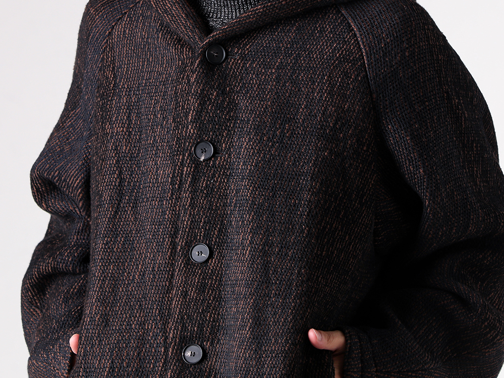CROMAGNON - 25-26AW - A hooded coat crafted with meticulous attention to fabric selection - Hooded Coat Hand Woven Stripe (CC-SVHWS) - Loose Fit Knit Cotton / Wool (KTS-LWML) - Clip On Sunglasses (RG1999TVA) 1-002