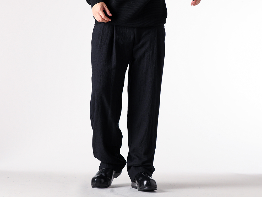 DEVOA - 25-26AW - Baggy Pants Combining Three-Dimensional Pattern and Premium Materials - Baggy Pants Virgin Wool (PTJ-GFKB) - KIDS LOVE GAITE Collaboration In Heel Boots (VI-KLG-001-09) 2-001