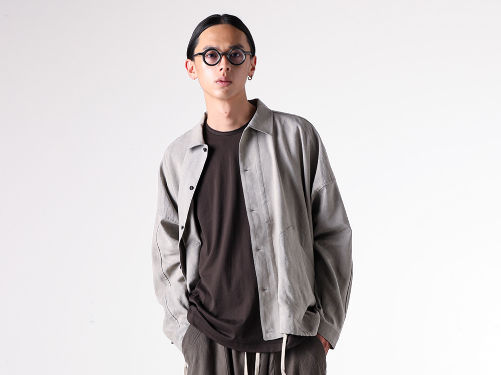 O PROJECT (O PROJECT) - 25-26AW - Upper Body - BALLOON SHIRT (O20SRT3) - Cotton Jersey Short Sleeve T-shirt (ISO-040-CUT) - Round Flame Sunglasses (RG1062) 1-001