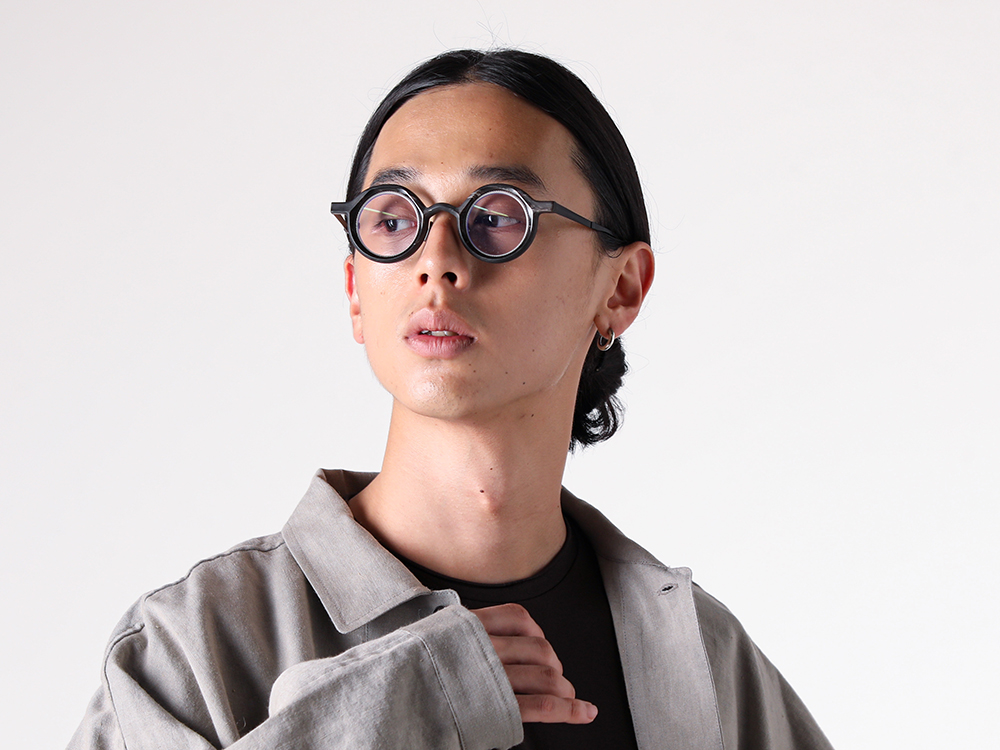 O PROJECT (O PROJECT) - 25-26AW - Upper Body - BALLOON SHIRT (O20SRT3) - Cotton Jersey Short Sleeve T-shirt (ISO-040-CUT) - Round Flame Sunglasses (RG1062) 1-007