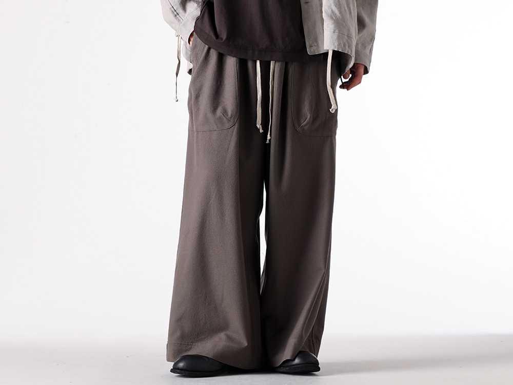O PROJECT(オー プロジェクト) - 25-26AW  - 下半身 - WIDE EASY PANTS (O20TR1) - Daddy Shoes (GR02) 2-001