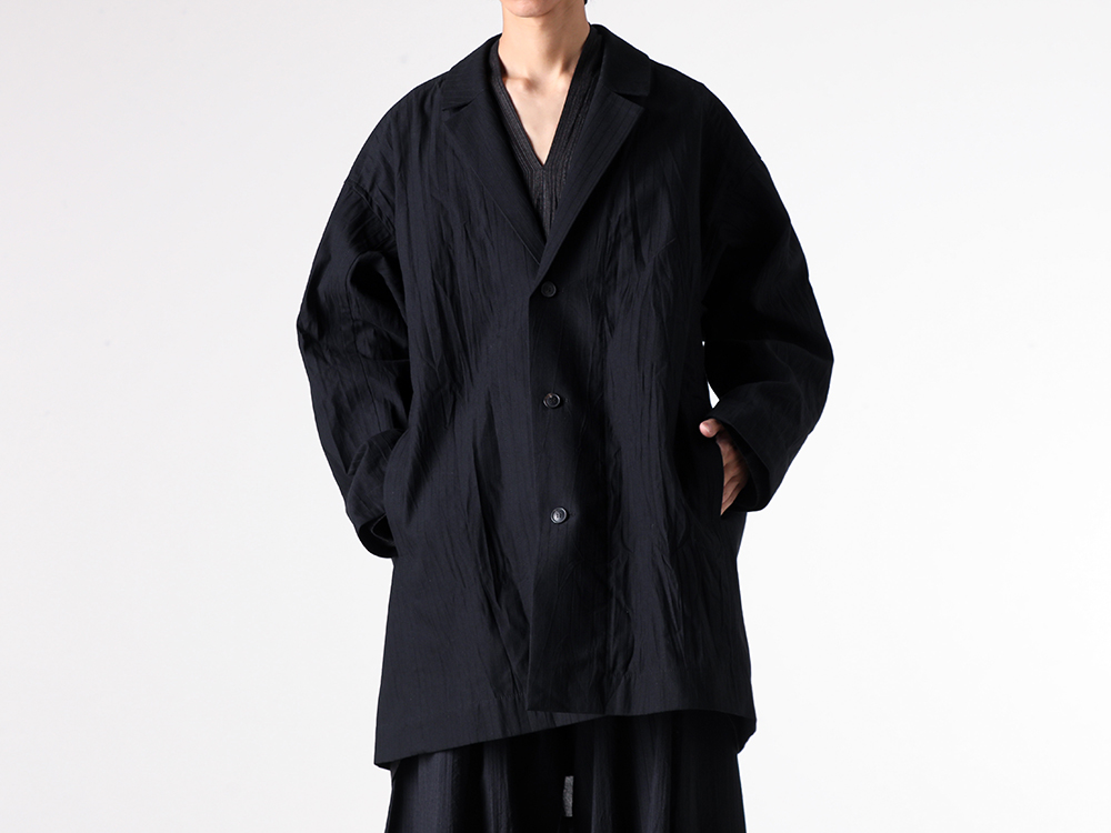 JAN-JANVANESSCHE(ヤンヤンヴァンエシュ) - 25-26AW - コート - BLAZER STYLE OVER COAT （Black Striped） / COAT#33 1-004