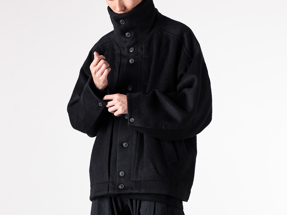 JAN-JANVANESSCHE(ヤンヤンヴァンエシュ) - 25-26AW  - ジャケット - JACKET WITH HIGH STANDING COLLAR （Jet Black） / JACKET#61 2-001