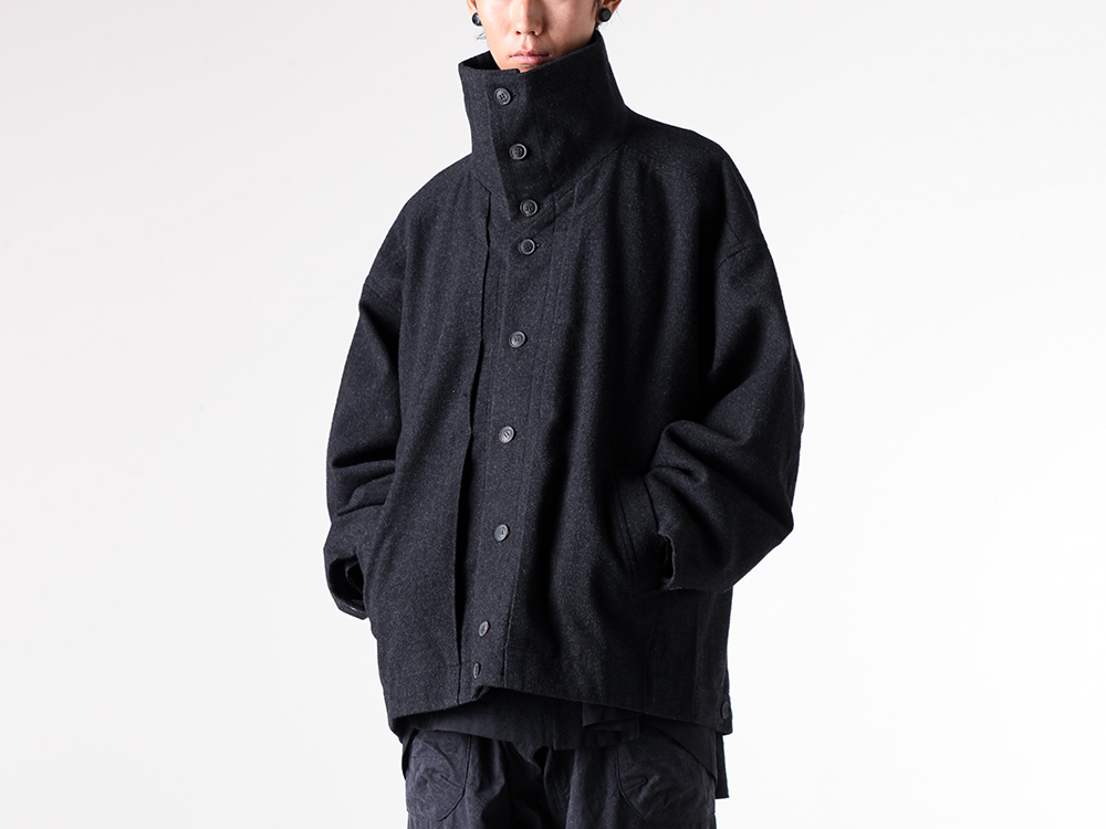 JAN-JANVANESSCHE(ヤンヤンヴァンエシュ) - 25-26AW  - ジャケット - JACKET WITH HIGH STANDING COLLAR （Anthracite） / JACKET#61 2-004