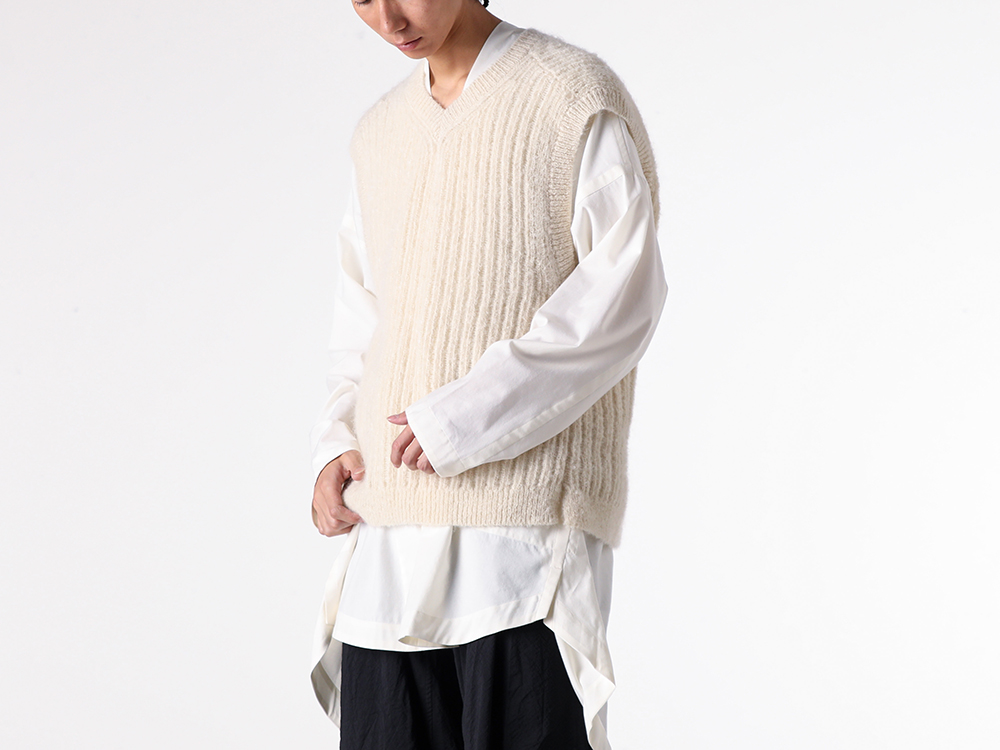 JAN-JANVANESSCHE(ヤンヤンヴァンエシュ) - 25-26AW - ニット - SLEEVELESS V-NECK KNIT （Natural） / KNIT#72 3-001