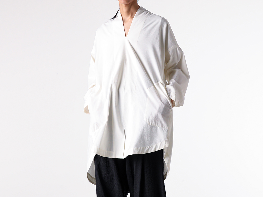 JAN-JANVANESSCHE(ヤンヤンヴァンエシュ) - 25-26AW - シャツ - KIMONO COLLAR LOOSE FIT TUNIC （Off White） / TUNIC#42 4-007