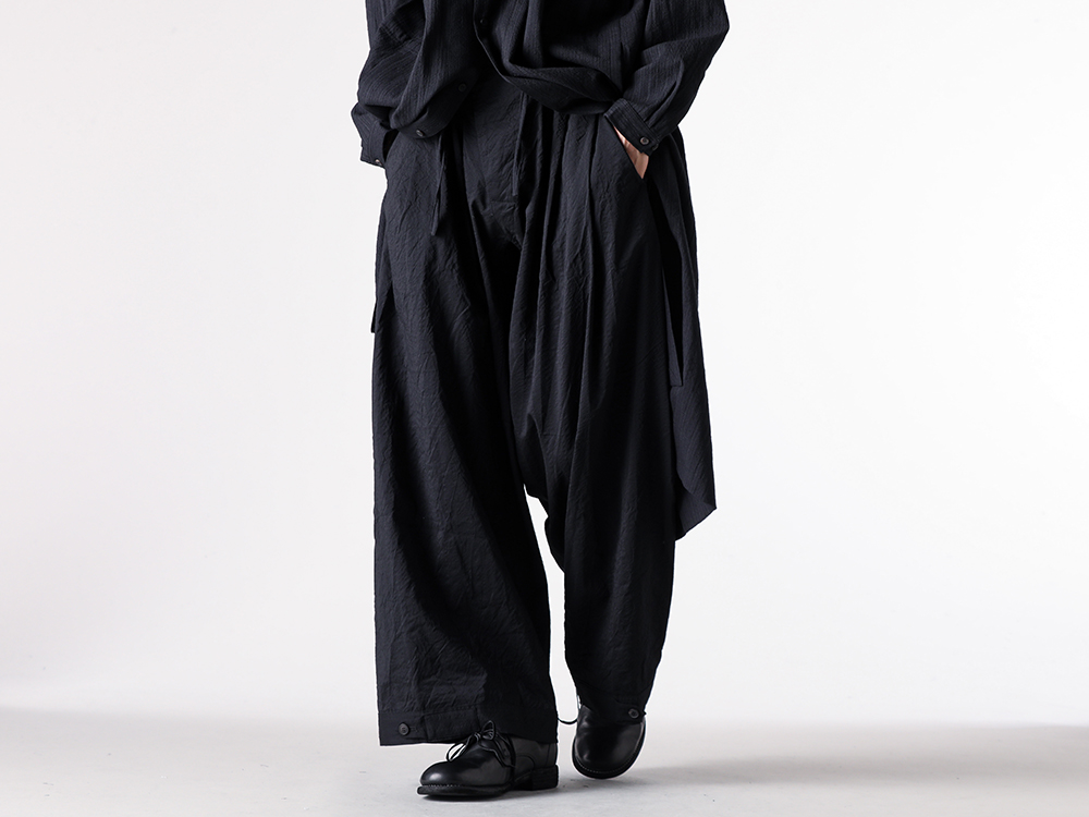 JAN-JANVANESSCHE(ヤンヤンヴァンエシュ) - 25-26AW - パンツ - DOUBLE PLEATED TROUSERS （Deep Black） / TROUSERS#87 5-003