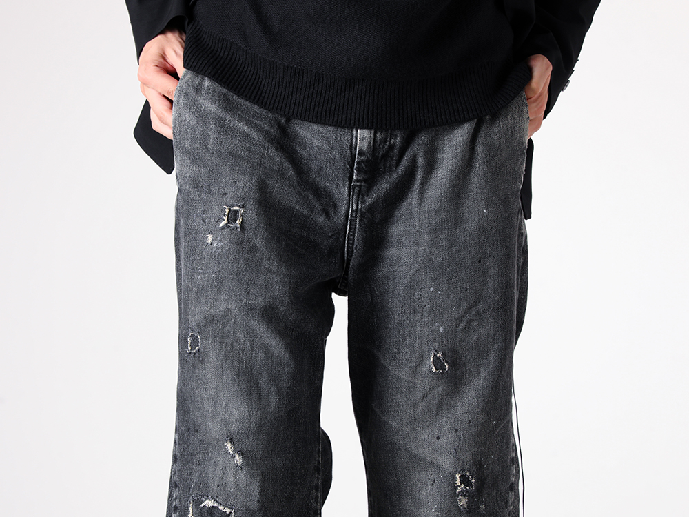 ISO - 25AW  - 下半身 - ISO-035-TRS ISO x ANACHRONORM Damaged Denim Curve Pants 2-002