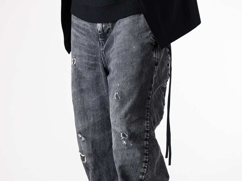 ISO - 25AW  - 下半身 - ISO-035-TRS ISO x ANACHRONORM Damaged Denim Curve Pants 2-003
