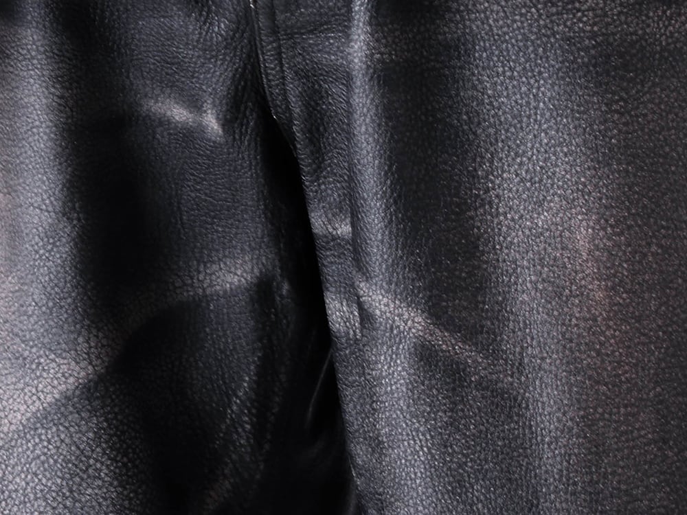 KAMIYA - 25AW  - Vintage leather pants designed for immediate impact, not gradual aging - G15PT015 - Distressed Leather Pants 2-004