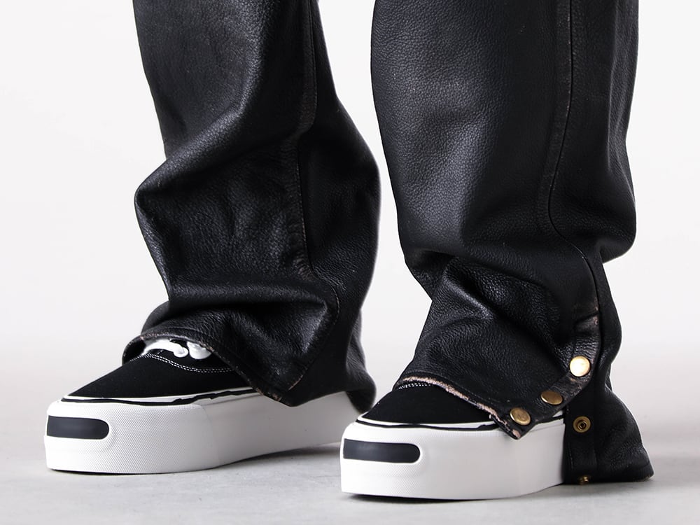 KAMIYA - 25AW  - Vintage leather pants designed for immediate impact, not gradual aging - G15FW701 - Herc Platform Sneaker 2-006