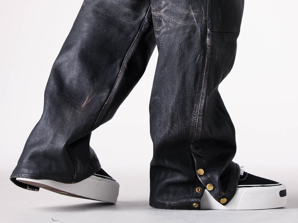 KAMIYA - 25AW  - Vintage leather pants designed for immediate impact, not gradual aging - G15FW701 - Herc Platform Sneaker 2-008