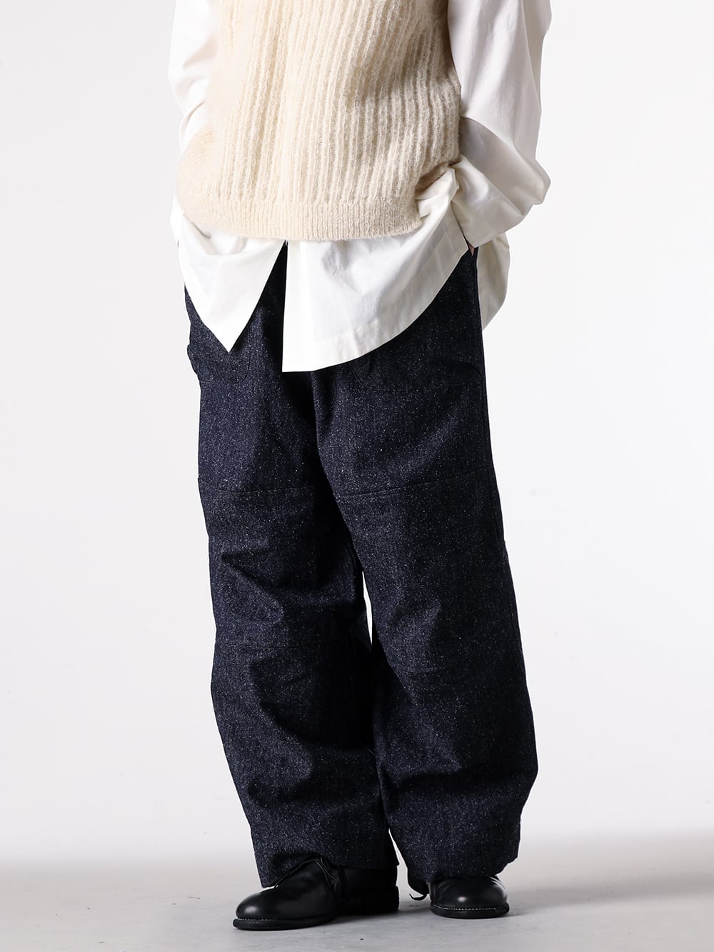 O project - 25AW - Bottom - O20TR3 - DENIM UTILITY TROUSER - 992X - Classic Derby Shoes Laced Up Single Sole Wide Model 2-001