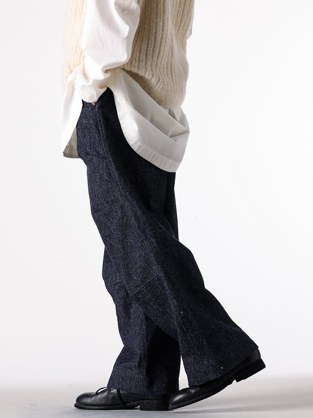 O project - 25AW - Bottom - O20TR3 - DENIM UTILITY TROUSER - 992X - Classic Derby Shoes Laced Up Single Sole Wide Model 2-002