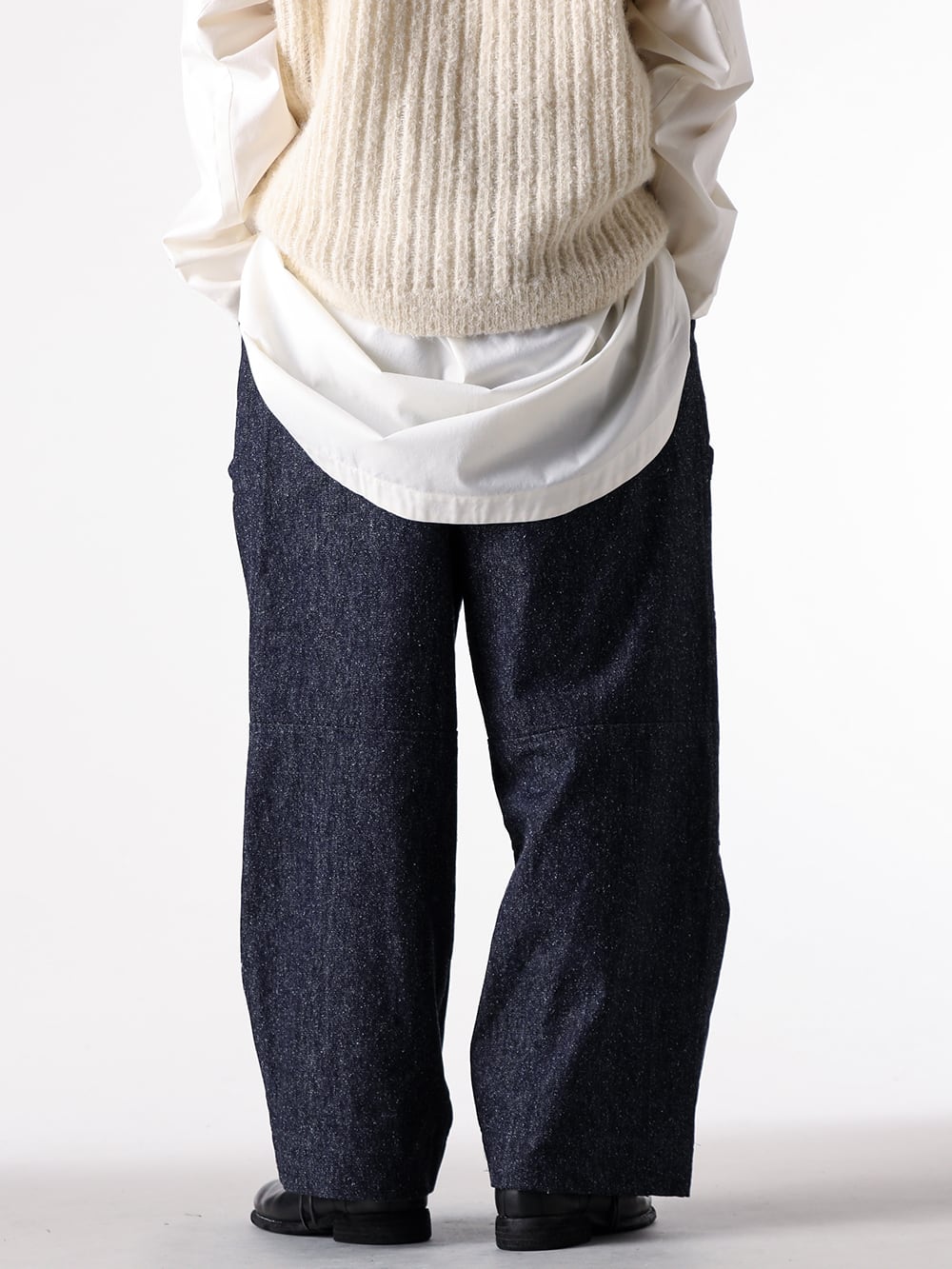 O project - 25AW - Bottom - O20TR3 - DENIM UTILITY TROUSER - 992X - Classic Derby Shoes Laced Up Single Sole Wide Model 2-003