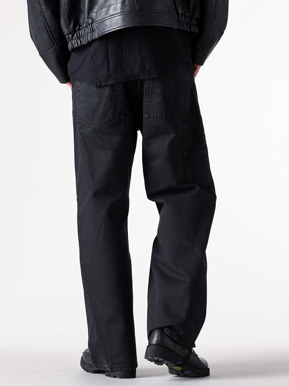 NO MAINTENANCE - 25AW  - Carpenter Pants with Twisted Side Seams and a Refined Wide Silhouette - NM-0205-WB - TORAI CARPENTER PANTS - 792VX - Norvegian welted Derby Shoes Vibram Sole 2-003