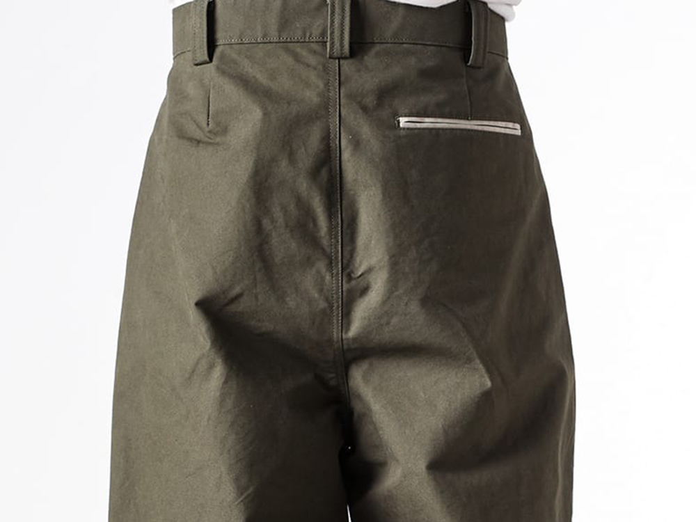 daisuke tanabe - 25-26AW - Flare Cargo Pants with Exceptional Silhouette Design - ohma Flare Trousers (02_221 olive) - Norwegian Welted Derby Shoes Vibram Sole (792VX) 2-003