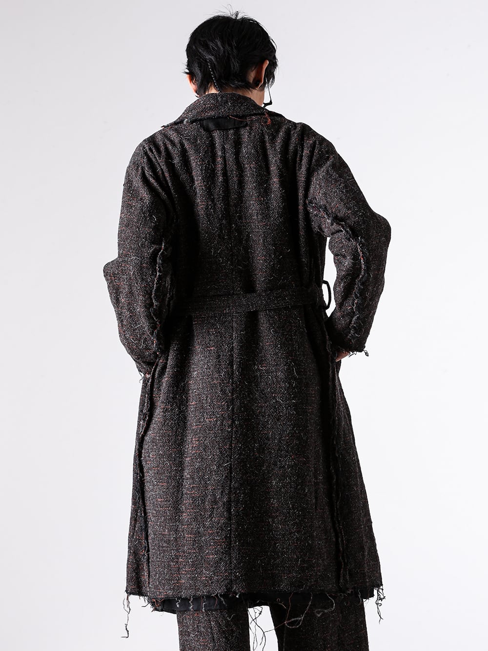 KLASICA - 25AW Styling - A gown coat that exudes overwhelming presence just by throwing it on - 25F-GCT-A01 - Cut off Hem Belted Gown Coat - 25F-SH49-G40 - Plain looks unbalance shirts 1-003