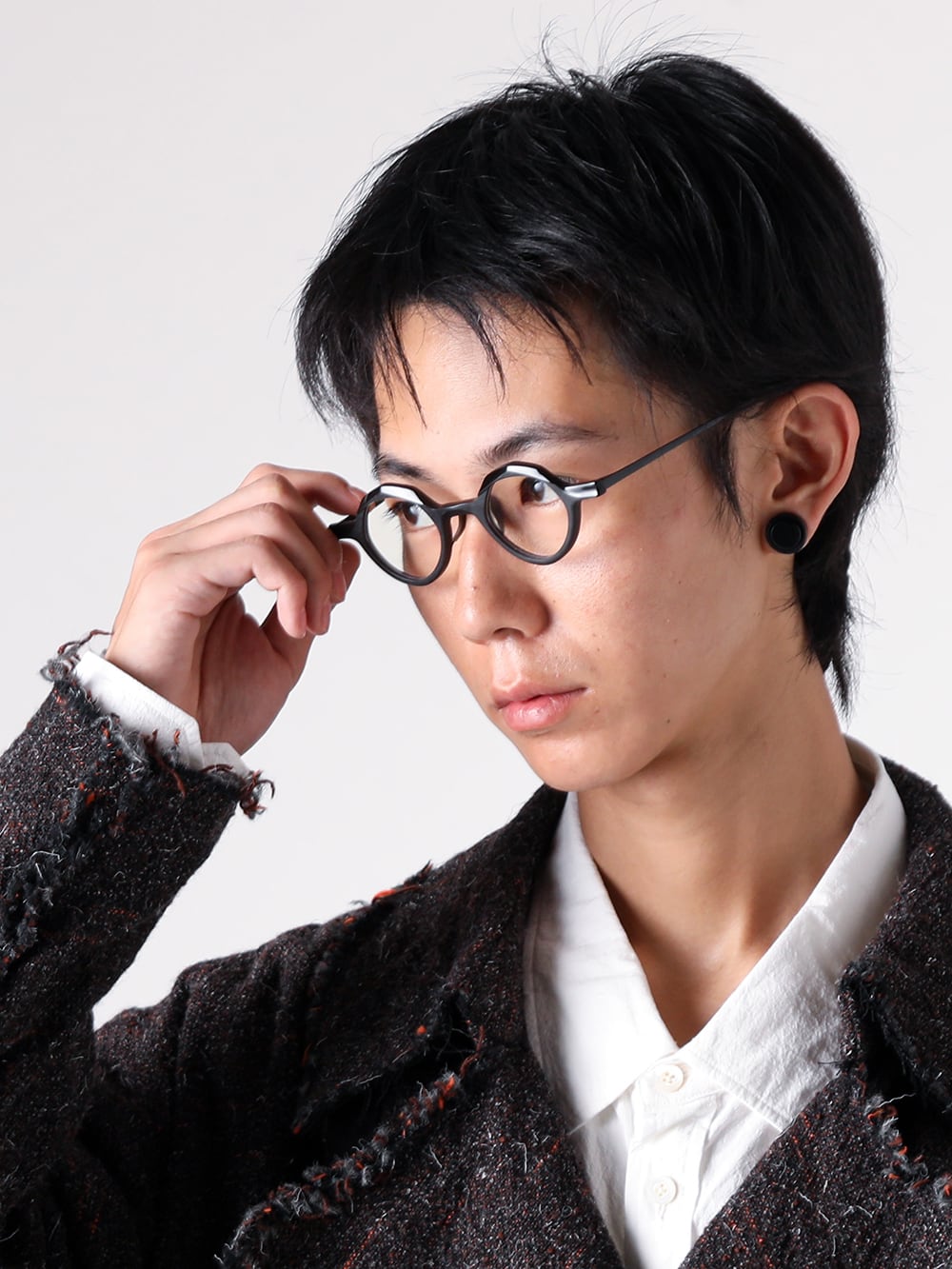 KLASICA - 25AW Styling - A gown coat that exudes overwhelming presence just by throwing it on - 25F-GCT-A01 - Cut off Hem Belted Gown Coat - 25F-SH49-G40 - Plain looks unbalance shirts 1-006