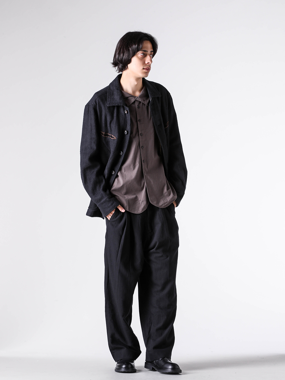 ZIGGY CHEN 25-26AW パッチワークジャケット 2タックパンツ