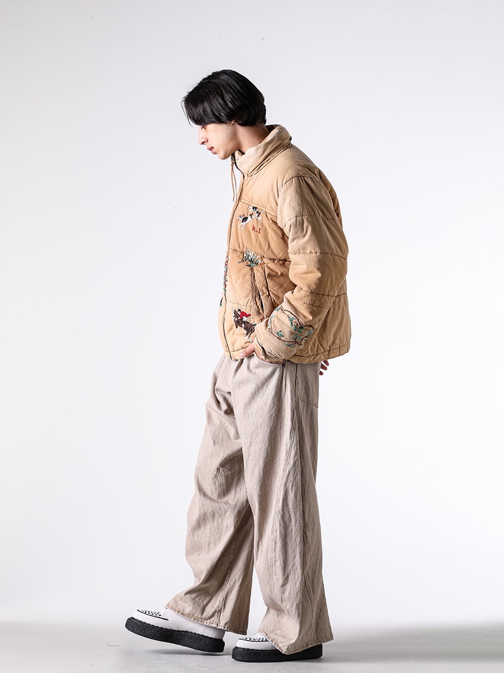 KHOKI 25-26AW 刺繍ダウンジャケット ストリートスタイリング