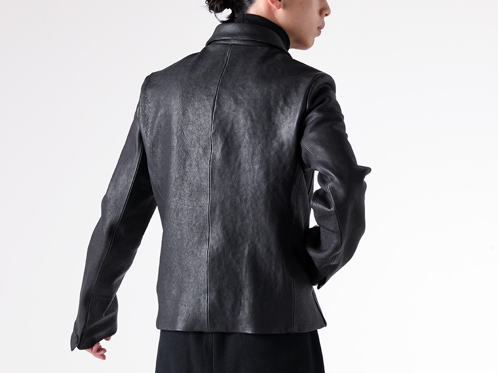 FRACTION - 25-26AW - Minimalist Leather Blouson with Refined Design - Lou R Jacket (FM25FW102KSL) - Buid LS Turtle Tee (FM25FW510WJ) 1-005