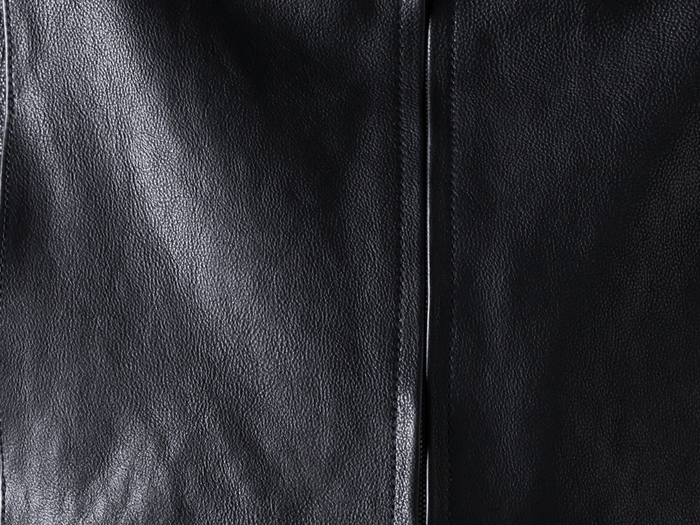 FRACTION - 25-26AW - Minimalist Leather Blouson with Refined Design - Lou R Jacket (FM25FW102KSL) - Buid LS Turtle Tee (FM25FW510WJ) 1-006
