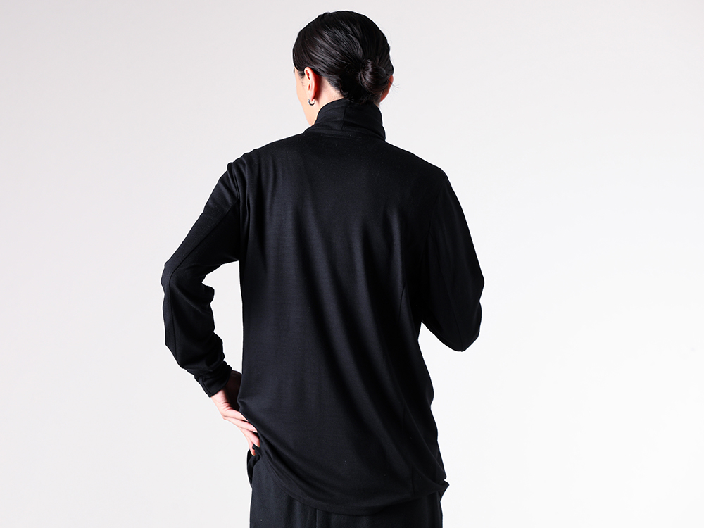 FRACTION - 25-26AW - Minimalist Leather Blouson with Refined Design - Lou R Jacket (FM25FW102KSL) - Buid LS Turtle Tee (FM25FW510WJ) 1-009