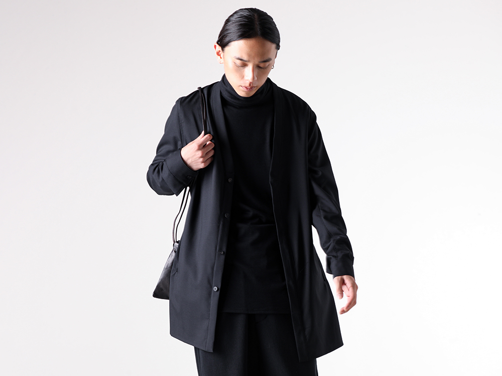 FRACTION - 25-26AW - Elegant and Mature Top Styling - Kimono Shirt (FM25FW304TW) - Buid LS Turtle Tee (FM25FW510WJ) 1-001
