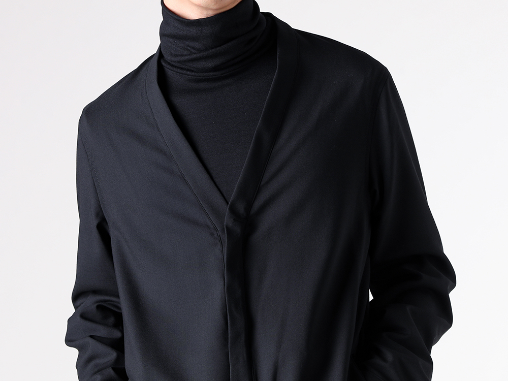 FRACTION - 25-26AW - Elegant and Mature Top Styling - Kimono Shirt (FM25FW304TW) - Buid LS Turtle Tee (FM25FW510WJ) 1-002