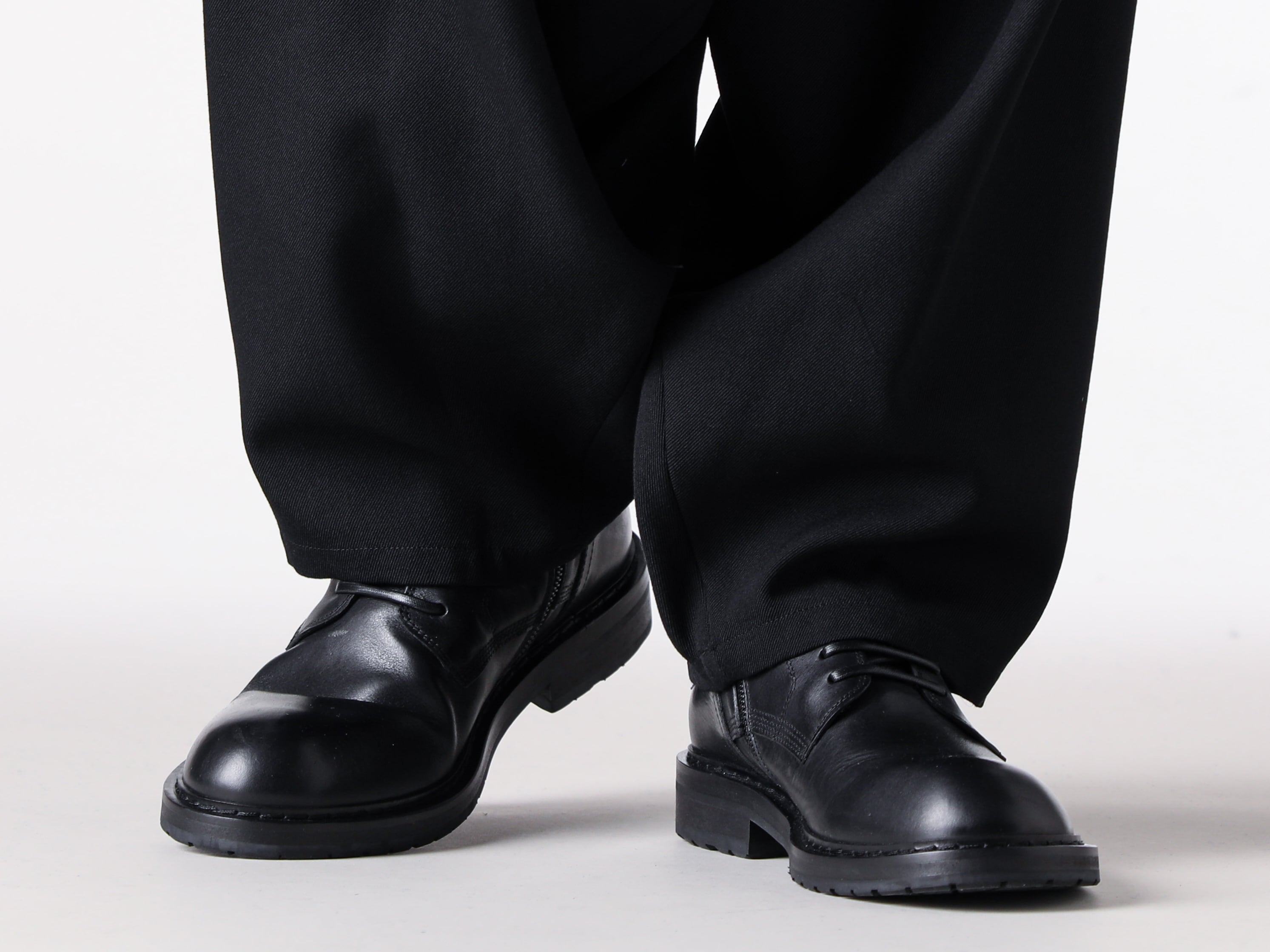 Yohji Yamamoto POUR HOMME - 25AW  - 下半身 - HM-P14-101 - Draped gabardine pants - C000MC01 - Danny Ankle Boots 2-005