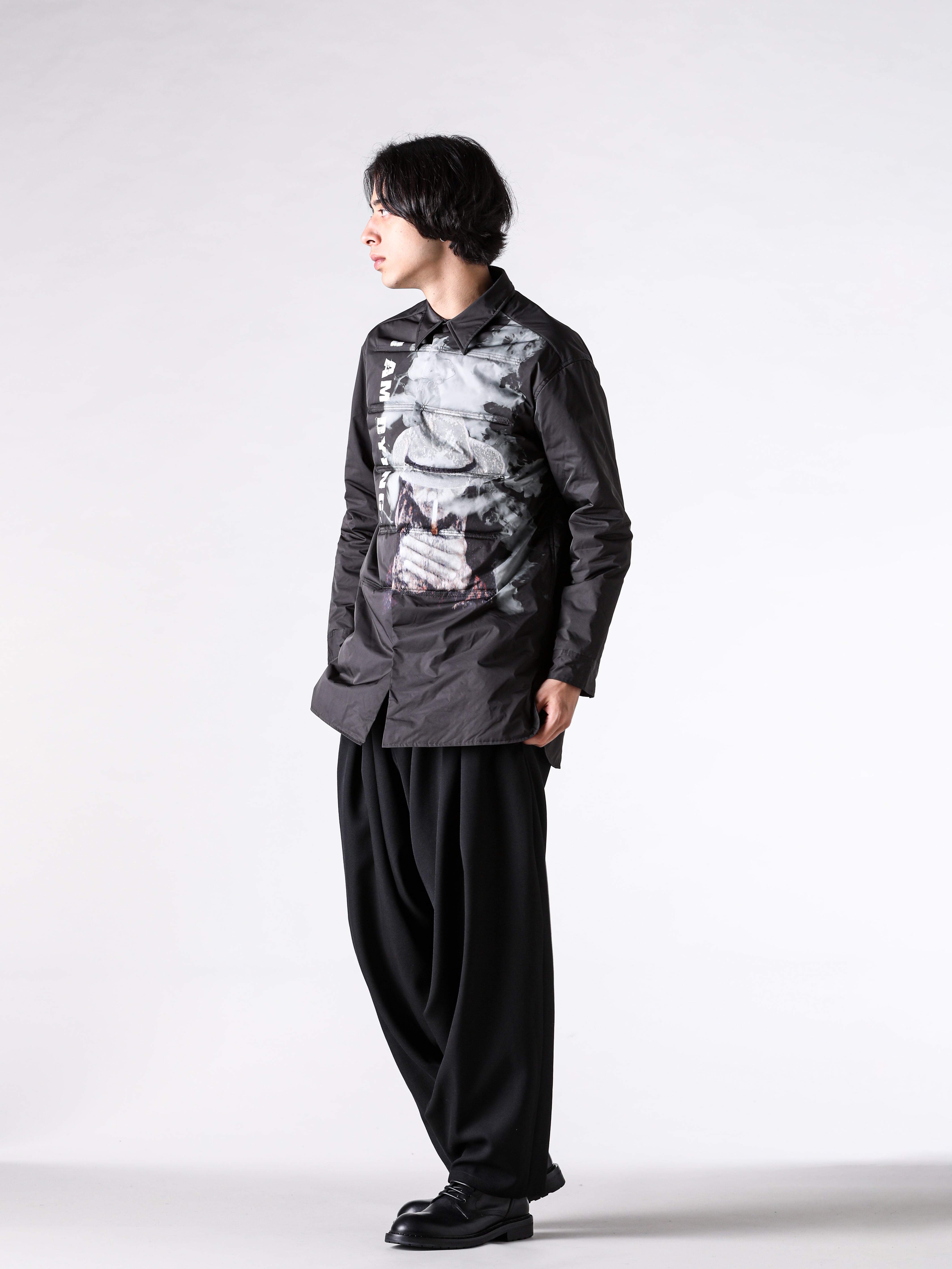 yohjiyamamoto pourhomme 25ss 文字プリントブラウス Yohji Yamamoto